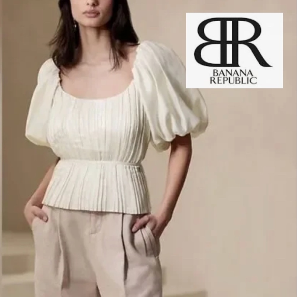 Banana Republic Kali Puff sleeve top, 0, GD1136